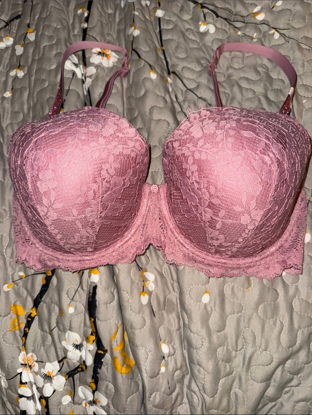 Victoria's Secret Dusty Pink Lace Push-Up Bra - Picture 1 of 4